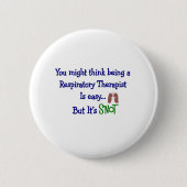 Lustige Atmungstherapie-Geschenke Button (Vorderseite)