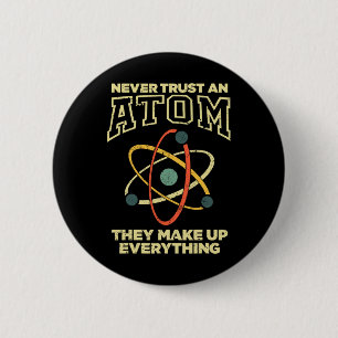 Lustige Atom-Kunst Männer Frauen Stem Molekül Chem Button