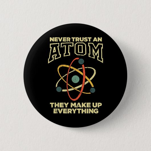 Lustige Atom-Kunst Männer Frauen Stem Molekül Chem Button (Vorderseite)