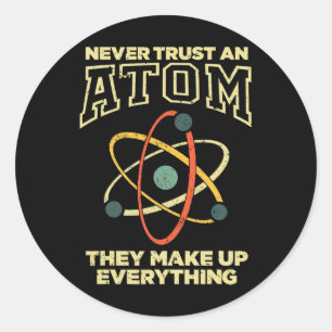 Lustige Atom-Kunst Männer Frauen Stem Molekül Chem Runder Aufkleber