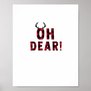 Lustige Attitüde Oh lieber Karo-Hirsch Kreatives D Poster