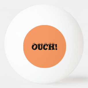 Lustige "Aua!" Orange und gelbe Ping-Pong-Ball Tischtennisball