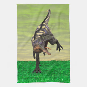 Lustige Aucasaurus-Brüllende Prähistorische Dino-K Geschirrtuch