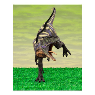 Lustige Aucasaurus-Brüllende Prähistorische Dino-K Poster