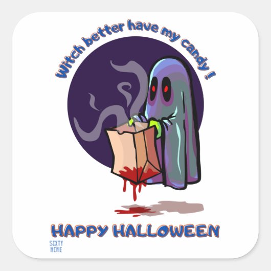 lustige Aufkleber "HAPPY HALLOWEEN 2" (Vorderseite)