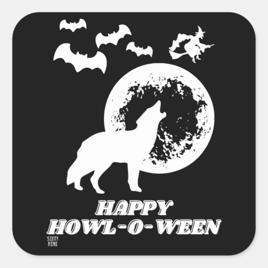 lustige Aufkleber "HAPPY HOWL-O-WEEN 2" (Vorderseite)