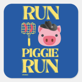 lustige Aufkleber "RUN PIGGIE"