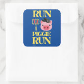 lustige Aufkleber "RUN PIGGIE" (Tasche)