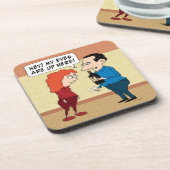 Lustige Augen auf dem Wein Untersetzer (Linke Seite)