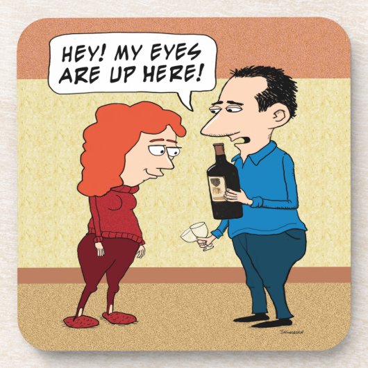Lustige Augen auf dem Wein Untersetzer (Vorderseite)