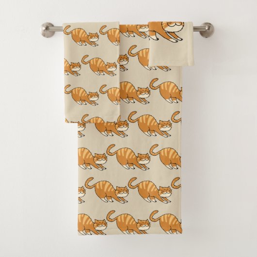 lustige ausdehnende Katze Badhandtuch Set (Insitu)