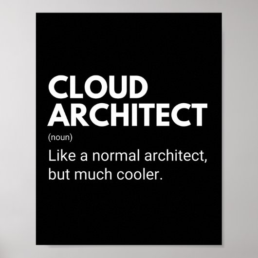 Lustige Aussage eines Cloud-Architekten Poster (Vorne)