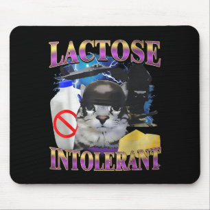 Lustige Aussage Laktoseintolerante Verrückte Katze Mousepad