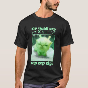 Lustige Außerirdische Katze Dank Meme Cringe Katze T-Shirt