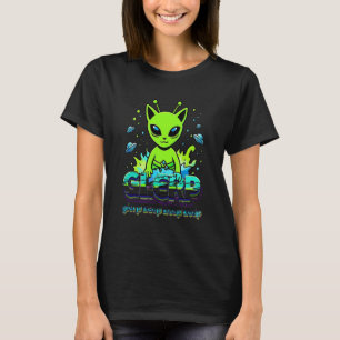 Lustige Außerirdische Katzen Meme glerp glorp zep  T-Shirt