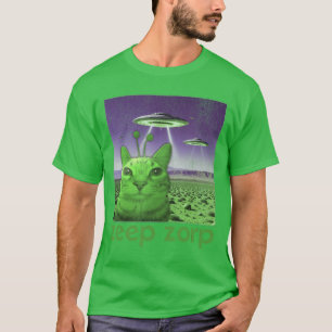 Lustige Außerirdische Katzen Meme lustig T-Shirt