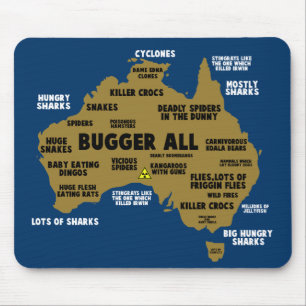 Lustige australische Karte Mousepad