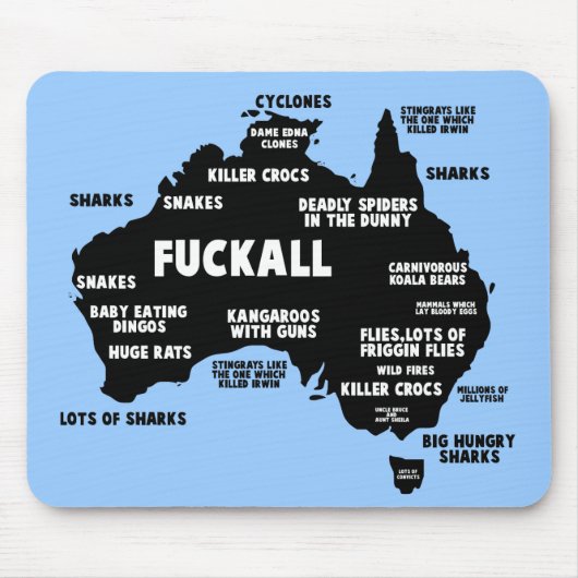 Lustige australische Karte Mousepad (Vorne)