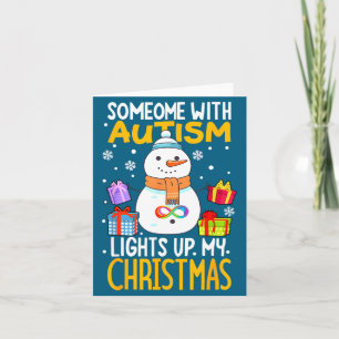 Lustige Autismus-Bewusstsein-Schneemann-Weihnachts Karte