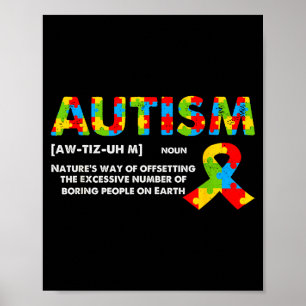 Lustige Autismus-Definition - Autismus-Bewusstsein Poster