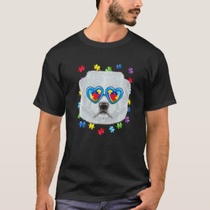 Lustige Autismus Malteser Hund Puzzle Sonnenbrille T-Shirt