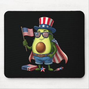 Lustige Avocado Amerikanische USA-Flagge Memorial  Mousepad