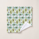 Lustige Avocado-Hälfte Greenery-Muster Badhandtuch Set (Waschlappen)