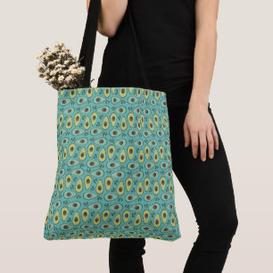 Lustige Avocado-Hälfte Greenery-Muster Tasche