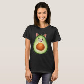 Lustige Avocado-Katze T-Shirt (Vorne ganz)