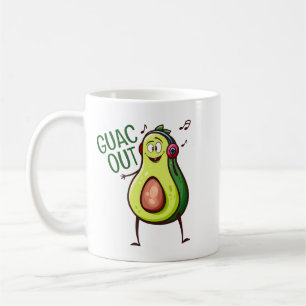 Lustige Avocado-Musik-Kopfhörer Kaffeetasse