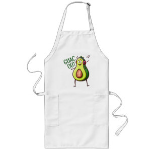 Lustige Avocado-Musik-Kopfhörer Lange Schürze