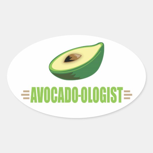 Lustige Avocado Ovaler Aufkleber (Vorderseite)