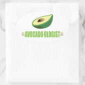 Lustige Avocado Ovaler Aufkleber (Tasche)