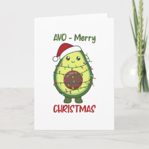 Lustige Avocado-Weihnachtslichter Avocados Karte