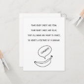 Lustige Baby Glückwunsch Karte mit Banane (Vorderseite/Rückseite Beispiel)