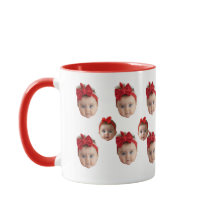 Lustige Baby-Kinder-Familien-Gesicht-2-Fotos-Tasse