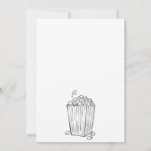 Lustige Baby-Party mit Champagner und Popcorn zum Einladung (Rückseite)