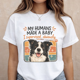 Lustige Babygeschwister Ankündigung Hund Schwanger Tri-Blend Shirt