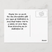 Lustige Babyparty danken Ihnen modischer Postkarte (Rückseite)