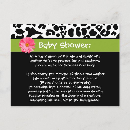 Lustige Babyparty danken Ihnen modischer Postkarte (Vorderseite)