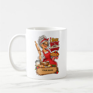 Lustige Back-Oma – Personalisierter Name Kaffeetasse