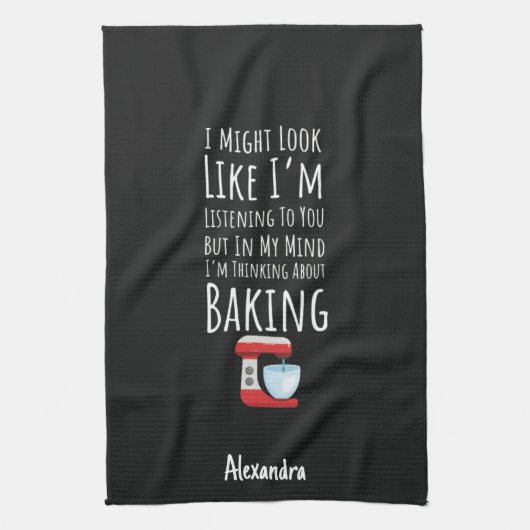 Lustige Backgeschenke Bäcker Chef Humor Personalis Geschirrtuch (Vertikal)