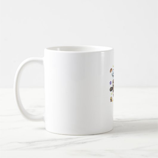 Lustige Backgeschenke - Faultier Bäcker Cupcake Li Kaffeetasse (Links)