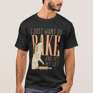 Lustige Backkatze Kuchen Brot Bäcker Konditor Brea T-Shirt