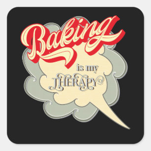 lustige Backliebhaber Wortkunst Quadratischer Aufkleber