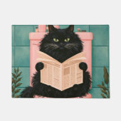 Lustige Badezimmer schwarze Katze  Fußmatte (Vorderseite)
