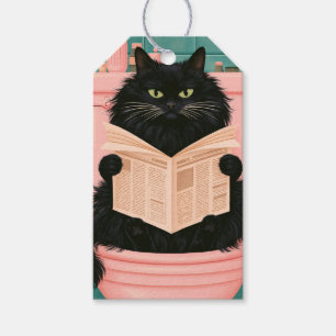 Lustige Badezimmer-Schwarze Katze  Geschenkanhänger