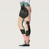 Lustige Badezimmer-Schwarze Katze Leggings (Links)
