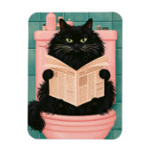 Lustige Badezimmer-Schwarze Katze Magnet (Vertikal)