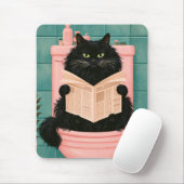 Lustige Badezimmer-Schwarze Katze Mousepad (Mit Mouse)